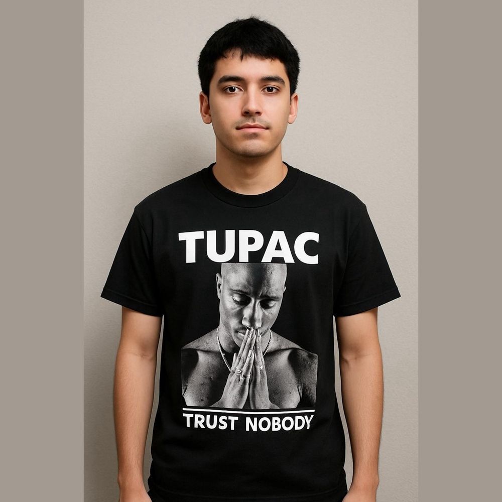 2Pac Graphic T-Shirt Men's XL Black